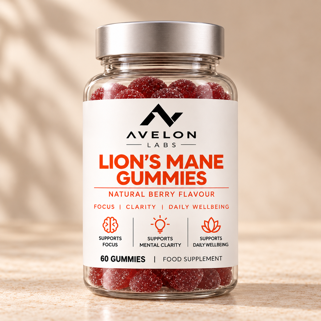 Avelon Labs Lion’s Mane Gummies – Natural Berry Flavour - 60 Gummies